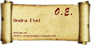 Ondra Etel névjegykártya